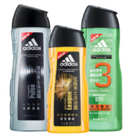 adidas 阿迪达斯 男士沐浴露套装 (活力激情400ml+征服250ml+功能型香波源动激活400ml)