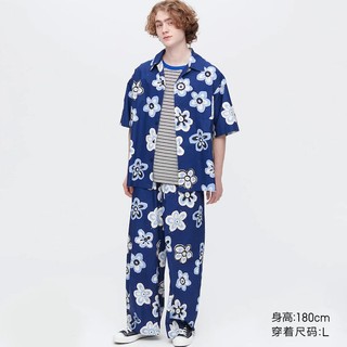 UNIQLO 优衣库 MAR PJ宽松开领印花衬衫(短袖衬衣) 449637