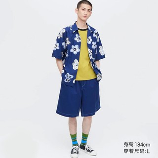 UNIQLO 优衣库 MAR PJ宽松开领印花衬衫(短袖衬衣) 449637