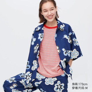 UNIQLO 优衣库 MAR PJ宽松开领印花衬衫(短袖衬衣) 449637