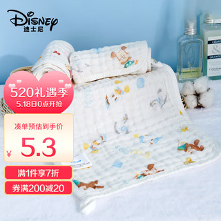 Disney 迪士尼 纱布方巾手帕 婴儿纯棉口水巾新生儿柔软泡泡纱洗脸巾 30*30cm 米奇蓝