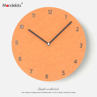 Mandelda 钟表挂钟客厅创意现代简约圆形数字家用卧室超静音小挂表