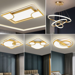 灯饰_丹菲诺 全套客厅灯现代简约大气主灯led吸顶灯三室两厅灯具组合