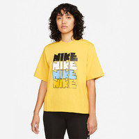 NIKE 耐克 女子运动休闲彩色字母印花短袖T恤