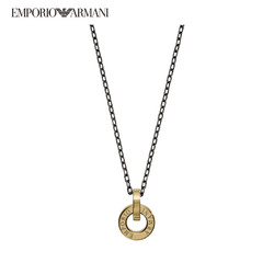 EMPORIO ARMANI 阿玛尼 男士项链圆形logo吊牌项链 送男友礼物 EGS2707710 金色 均码