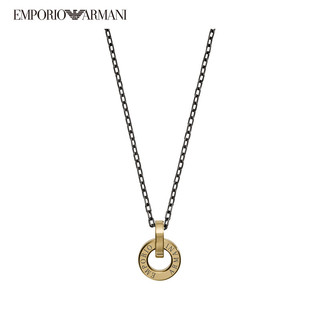 EMPORIO ARMANI 男士项链圆形logo吊牌项链 送男友礼物 EGS2707710 金色 均码