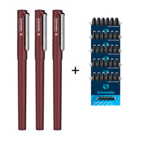 Schneider 施耐德 钢笔 BK406 橡木红 EF尖 3支装+墨囊 黑色 5盒装