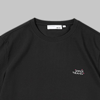 HLA 海澜之家 太空系列 中国航天·太空创想联名 男士圆领短袖T恤 HNTBW2U002A 黑色 L