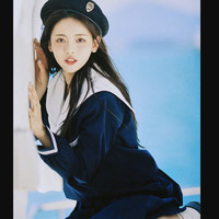 栗子熊 JK制服 杨超越同款 正统绀三本水手服套装