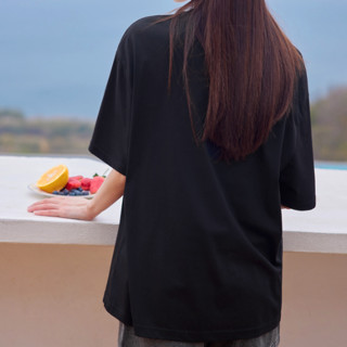 PEACEBIRD WOMEN 太平鸟女装 女士圆领短袖T恤 A5DAC270189 黑色 XL