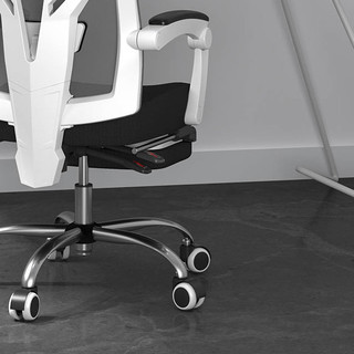 HBADA 黑白调 黎明之刃 人体工学电脑椅 白色 无脚托款