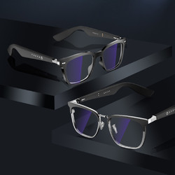 MingYue 明月 SASKY智能眼镜偏光墨镜高清蓝牙音乐眼镜 10196-C2透明 无度数 防蓝光镜片 0度