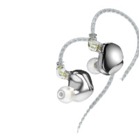 TRN VX pro 带麦版 入耳式绕耳式圈铁有线耳机 月光银 6.5mm