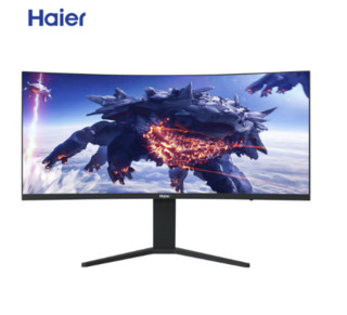 Haier 海尔 34英寸带鱼屏显示器 准4k 144HZ 99%sRGB 游戏屏幕21:9 人体工学支架 HT-R34D2V3C（需用券）