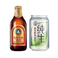 TSINGTAO 青岛啤酒 小棕金啤酒 296ml*24瓶+纯生啤酒 330ml*6瓶
