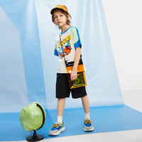 MQD 马骑顿 童装男童短款套装儿童圆领夏季新款两件套中大童运动