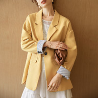 SOUREPOSE 奢步士 春季新款chic韩版宽松外套袖口条纹折叠女式西服