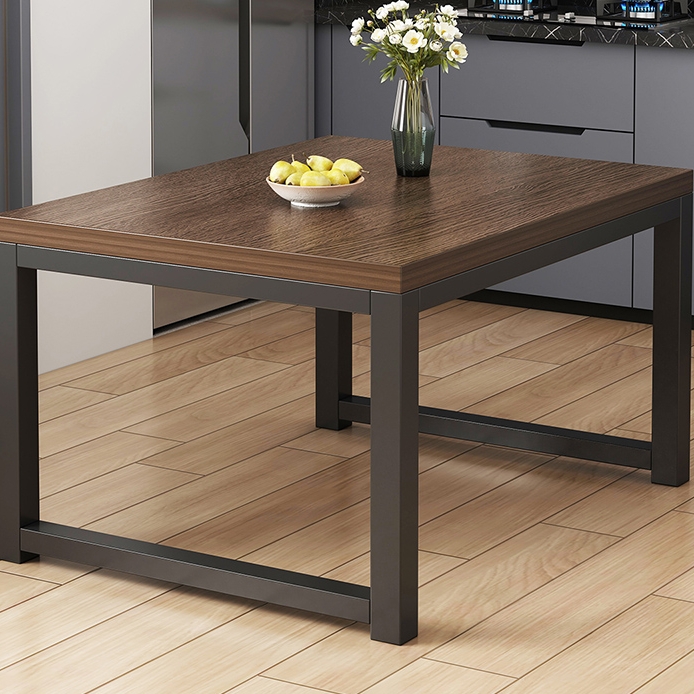 卓禾 家用小户型餐桌 檀香乌木色 黑色钢架 60*60*75cm