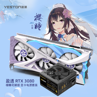 yeston 盈通 RTX3080 10G GDDR6X 樱瞳花嫁纪念版 台式机电脑电竞游戏显卡 RTX3080 10G花嫁+850W金牌电源