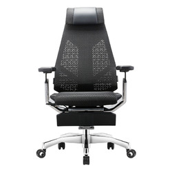 Ergonor 保友办公家具 基尼迪亚 人体工学电脑椅 5D悬浮扶手+真皮头枕+躺舒宝 黑色