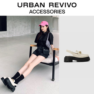 预售URBAN REVIVO2022夏季新品女士时尚厚底松糕鞋AW04TS0N2004 裸杏色 38