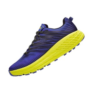 HOKA ONE ONE Speedgoat 4 男子越野跑鞋 1106525-BIEP 黑鸢尾花/月见草绿 44