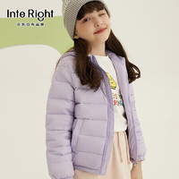 InteRight 童装2021年款女童冬季中大童儿童轻薄白鸭绒羽绒服R1221404004  紫色 120