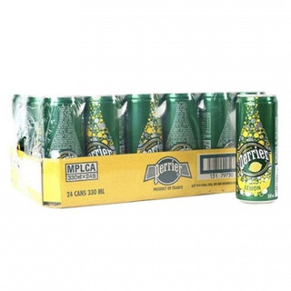 perrier 巴黎水 充气天然矿泉水 青柠味 330ml*24听