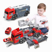 纽奇 儿童宝宝飞机工程车变形玩具车模型停车场玩具套装