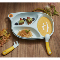 babycare 儿童分格餐盘+勺子餐具套装