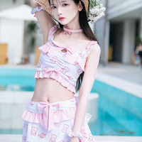 兔兔扭蛋机 屁桃熊 Lolita 女士泳衣
