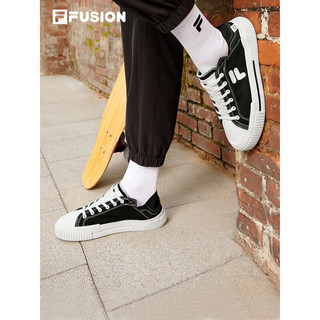 FILA FUSION 斐乐官方男子帆布鞋2022夏季新款帆布鞋WALLRIDE DX商场同款 黑/奶白-BA 43