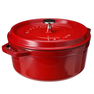 staub 珐宝 40509-835-0 炖锅(24cm、3.8L、铸铁、樱桃色)