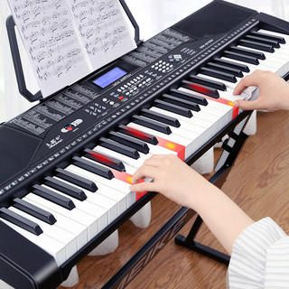 MEIRKERGR 美科 MK-2100智能版+琴架  亮灯跟弹61键钢琴键多功能智能电子琴乐器 连接话筒耳机U盘手机pad