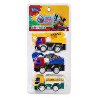 Disney 迪士尼 工程车套装男童交通玩具塑料惯性车油罐车挖土机