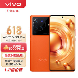 vivo X80 Pro 12GB+256GB 旅程 新一代骁龙8 自研芯片V1+ 蔡司T*光学镜头 双电芯80W闪充 超声波指纹 5G手机