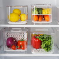 川岛屋厨房收纳盒冰箱收纳整理神器蔬菜水果食物品分格沥水保鲜盒