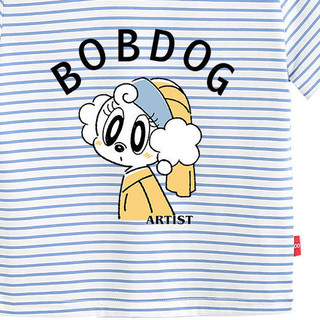 BoBDoG 巴布豆 T02 女童短袖T恤 浅兰 120cm