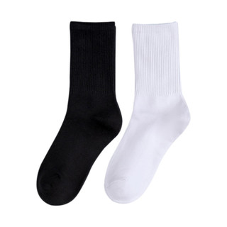 黑色袜子男女士中筒袜纯棉ins潮白色短袜长筒袜夏季薄款运动棉袜