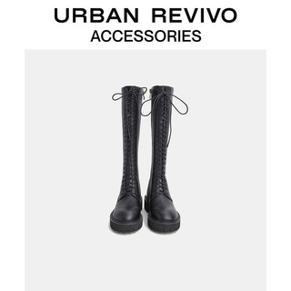 URBAN REVIVO2021冬季新品女士配件厚底骑士靴AW49BS2F2000