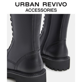 URBAN REVIVO2021冬季新品女士配件厚底骑士靴AW49BS2F2000