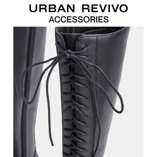 URBAN REVIVO2021冬季新品女士配件厚底骑士靴AW49BS2F2000