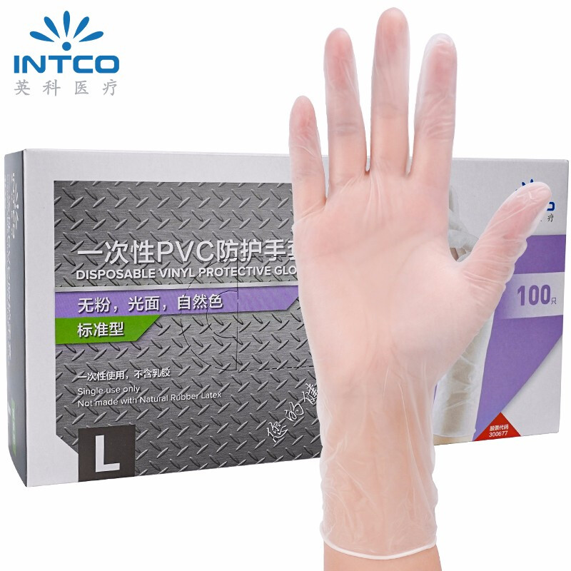 INTCO ）一次性手套食品级PVC 橡胶手套M中码