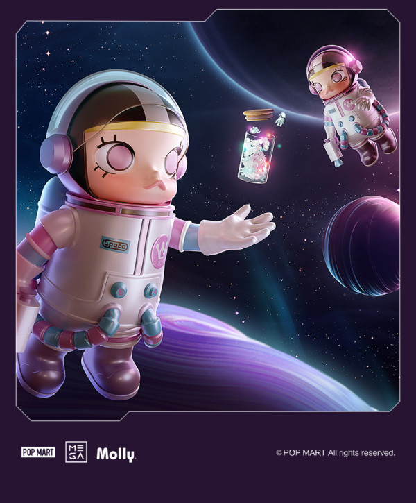 popmart泡泡玛特mega珍藏系列400spacemolly糖豆限定礼物