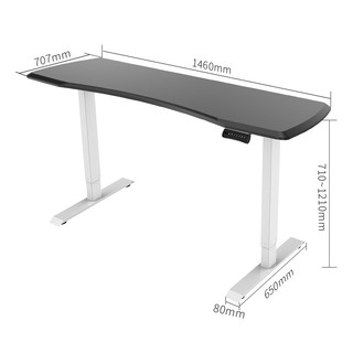 Loctek 乐歌 E2 升降电脑桌 雅黑+雅白 1.4m 直形款