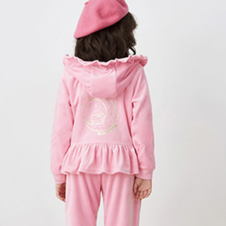Hello Kitty 凯蒂猫 星际漫游系列 K075019 女童运动套装 蜜桃粉色 110cm