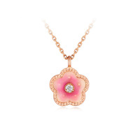 LUKFOOK JEWELLERY 六福珠宝 cMDSKN0018R 小桃花18K玫瑰金钻石项链 1分 40.5cm 1.79g