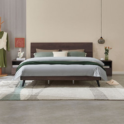 QuanU 全友 现代简约板式床橡木纹卧室成套家具106302B