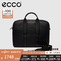 ecco 爱步 商务电脑包 大容量黑色通勤斜挎包 雅致9105814 黑色910581490000