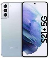 Samsung 三星 Galaxy S21+ 5G、无合约安卓智能手机、三摄像头、Infinity-O 显示屏、128 GB 内存、强大电池、幻影银